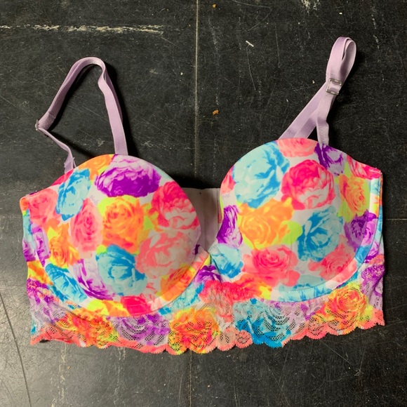 PINK Victoria's Secret Other - NWOT Pink Rainbow Floral Bra 34C